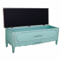 Bench Alexandra House Living Blue Sponge Fir wood MDF Wood 43 x 48 x 120 cm