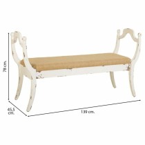 Hocker Alexandra House Living Weiß Schwamm Tannenholz Holz MDF 45 x 78 x 139 cm