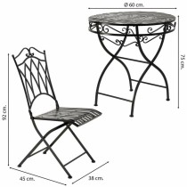 Ensemble Table + 2 Chaises Alexandra House Living Noir 60 x 75 x 60 cm