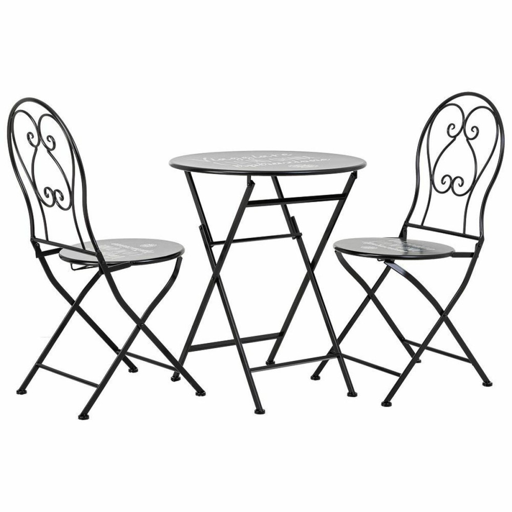 Table set with 2 chairs Alexandra House Living Black 60 x 75 x 60 cm