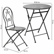 Ensemble Table + 2 Chaises Alexandra House Living Noir 60 x 75 x 60 cm