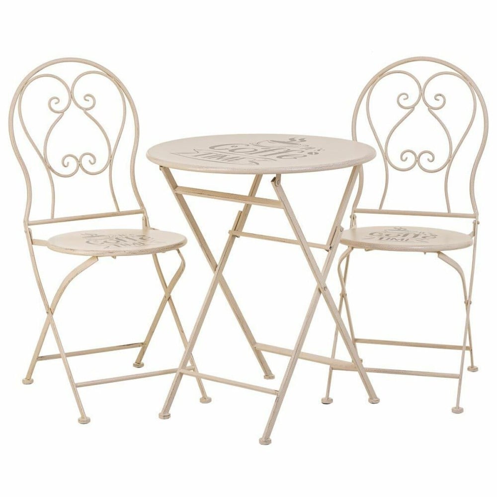 Table set with 2 chairs Alexandra House Living White 60 x 75 x 60 cm