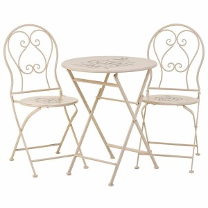 Table set with 2 chairs Alexandra House Living White 60 x 75 x 60 cm