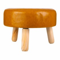 Stool Alexandra House Living Yellow Polyurethane MDF Wood 40 x 29 x 40 cm