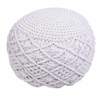 Pouffe Alexandra House Living White polystyrene 45 x 33 x 45 cm