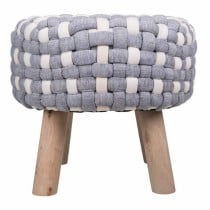 Stool Alexandra House Living White Grey Bamboo Sponge MDF Wood 40 x 36 x 40 cm