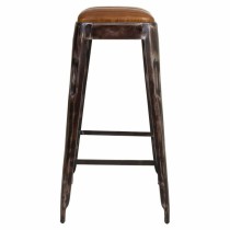 Tabouret Alexandra House Living Marron Noir Cuir Fer 40 x 75 x 40 cm