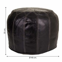 Puff Alexandra House Living Schwarz Leder 48 x 35 x 48 cm