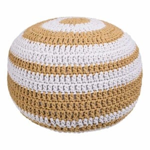 Pouffe Alexandra House Living White Brown polystyrene 45 x 30 x 45 cm