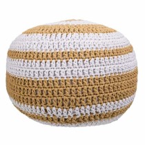 Pouffe Alexandra House Living White Brown polystyrene 45 x 30 x 45 cm