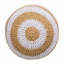 Pouffe Alexandra House Living White Brown polystyrene 45 x 30 x 45 cm