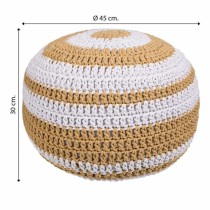 Pouffe Alexandra House Living White Brown polystyrene 45 x 30 x 45 cm