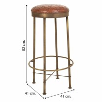 Tabouret Alexandra House Living Marron Cuir Laiton Fer 41 x 82 x 41 cm