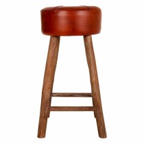 Stool Alexandra House Living Brown Leather Mango wood 78 x 41 x 41 cm