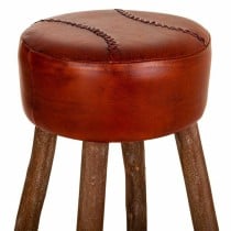 Stool Alexandra House Living Brown Leather Mango wood 78 x 41 x 41 cm