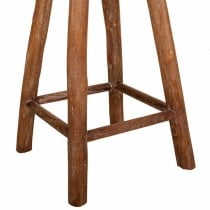 Stool Alexandra House Living Brown Leather Mango wood 78 x 41 x 41 cm