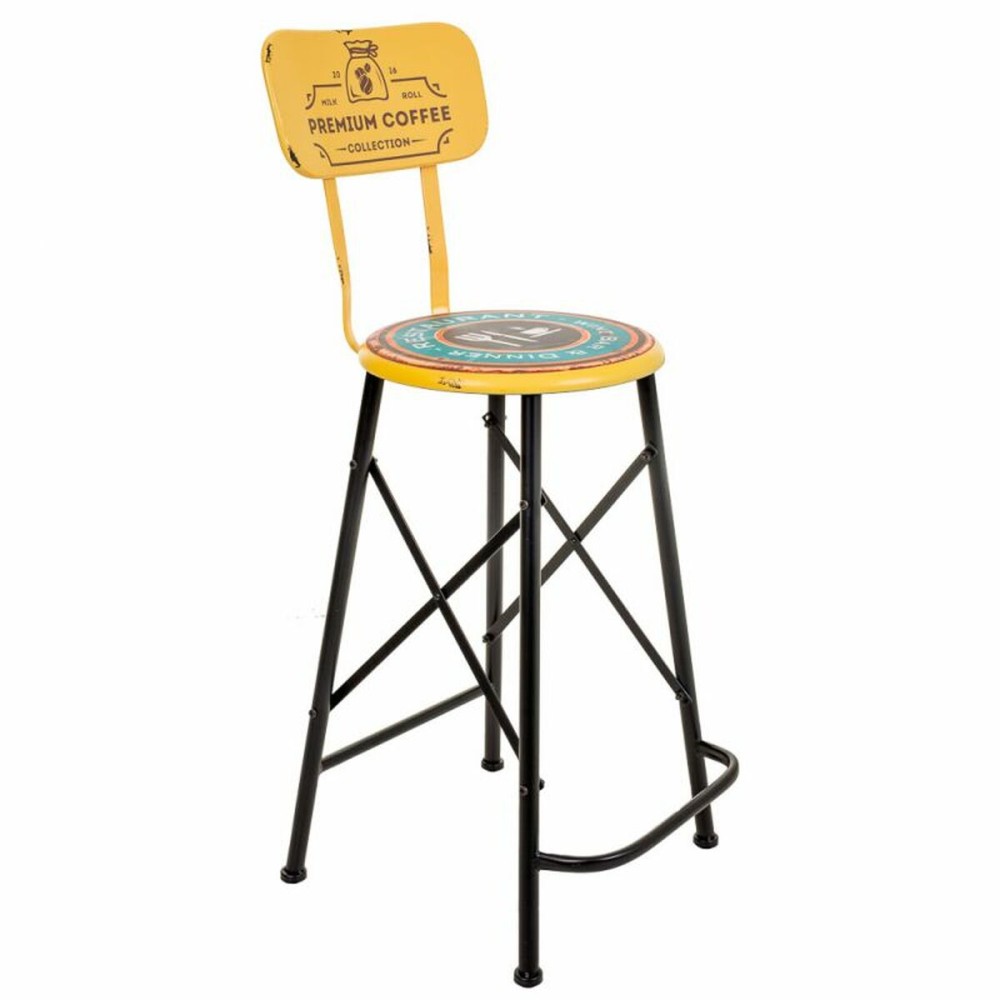 Stool Alexandra House Living Yellow Iron 40 x 100 x 46 cm