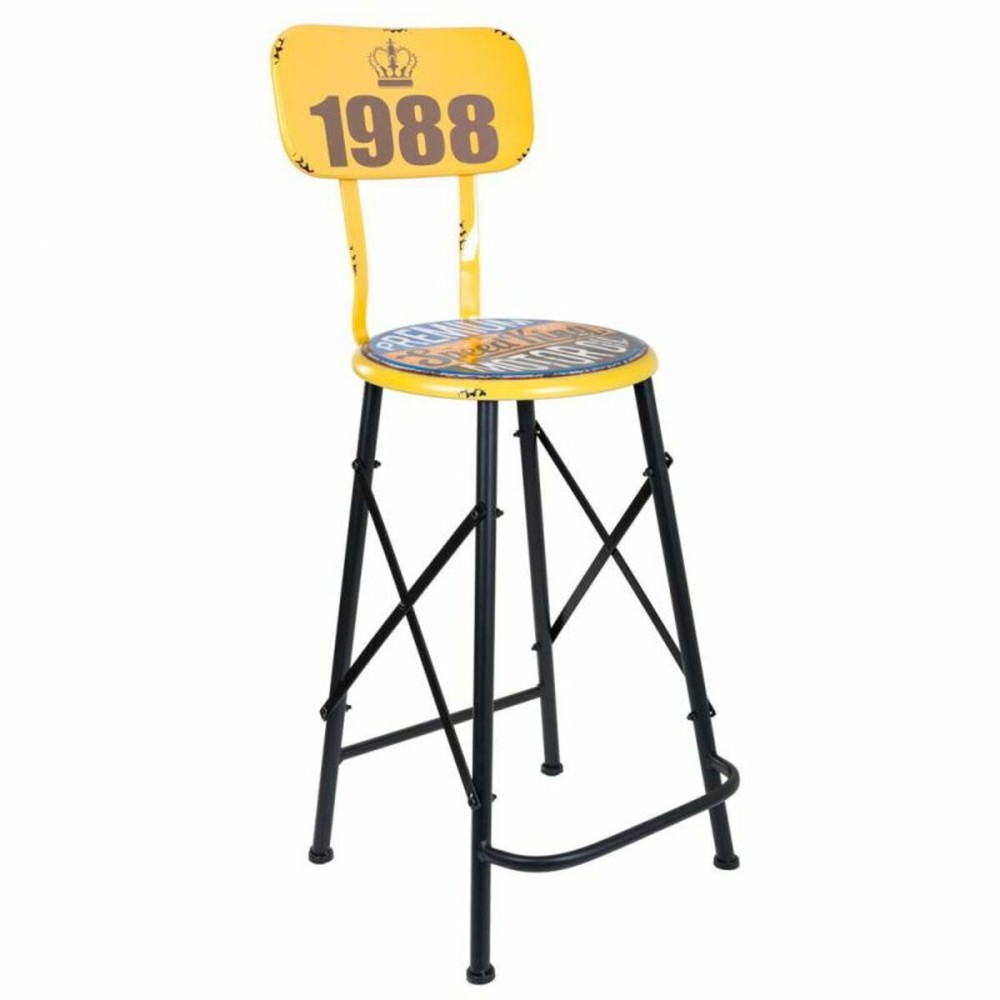 Stool Alexandra House Living Yellow Iron 40 x 100 x 46 cm