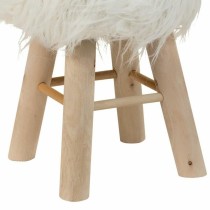 Stool Alexandra House Living White Plush Bamboo Pinewood Sponge MDF Wood 32 x 44 x 32 cm