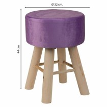 Tabouret Alexandra House Living Pourpre Velours Bambou Pin Éponge Bois MDF 32 x 44 x 32 cm