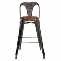 Tabouret Alexandra House Living Marron Noir Cuir Fer 53 x 105 x 49 cm