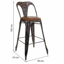 Tabouret Alexandra House Living Marron Noir Cuir Fer 53 x 105 x 49 cm