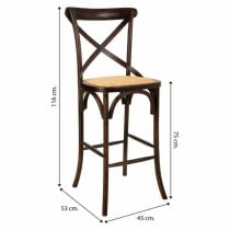 Tabouret Alexandra House Living Marron Rotin Bouleau 53 x 116 x 45 cm