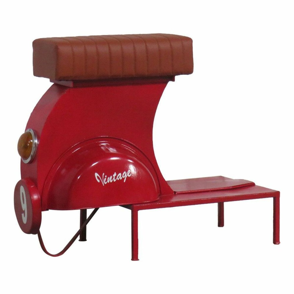 Stool Alexandra House Living Red PVC Leather Iron 50 x 75 x 95 cm Motorbike