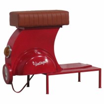 Stool Alexandra House Living Red PVC Leather Iron 50 x 75 x 95 cm Motorbike