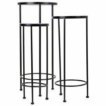 Flower Pot Stand Alexandra House Living Black Iron Tile 30 x 68 x 30 cm 3 Pieces