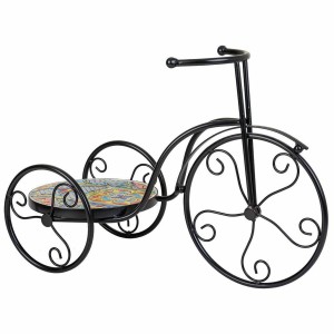 Flower Pot Stand Alexandra House Living Black Iron Tile Bicycle 23 x 36 x 53 cm