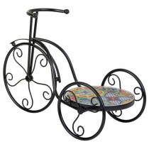 Blumentopfhalter Alexandra House Living Schwarz Eisen Kachel Fahrrad 23 x 36 x 53 cm