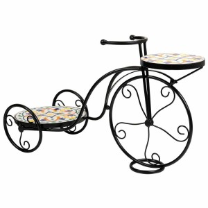 Flower Pot Stand Alexandra House Living Black Iron Tile Bicycle 26 x 43 x 67 cm