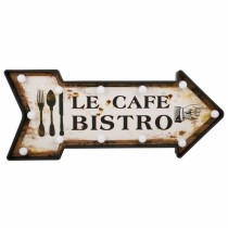 Plaque Murale Alexandra House Living Le Cafe Bistro Blanc Fer 27 x 5 x 65 cm Illumination