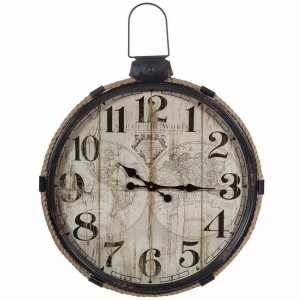 Wanduhr Alexandra House Living Schwarz Eisen Holz MDF 69 x 2 x 64 cm