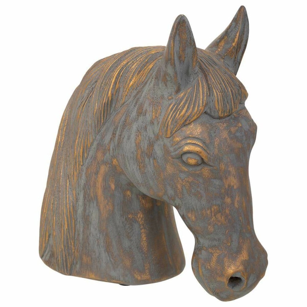 Deko-Figur Alexandra House Living Grau Gold Polyesterharz Pferd 15 x 31 x 31 cm