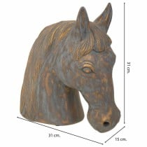 Deko-Figur Alexandra House Living Grau Gold Polyesterharz Pferd 15 x 31 x 31 cm