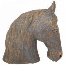 Deko-Figur Alexandra House Living Grau Gold Polyesterharz Pferd 15 x 31 x 31 cm