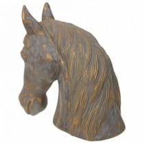 Deko-Figur Alexandra House Living Grau Gold Polyesterharz Pferd 15 x 31 x 31 cm