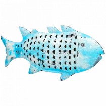 Deko-Figur Alexandra House Living Blau Mango-Holz Fisch 10 x 28 x 62 cm