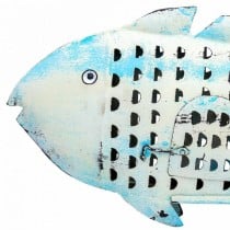 Deko-Figur Alexandra House Living Blau Mango-Holz Fisch 10 x 28 x 62 cm