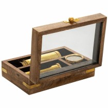 Figurensatz Alexandra House Living Braun Holz Glas Messing Sand 10 x 5 x 15 cm 4 Stücke