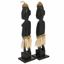 Set of Figures Alexandra House Living Black Wood Ethnic 12 x 50 x 12 cm 2 Pieces