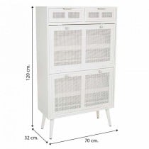 Shoe cupboard Alexandra House Living White 32 x 120 x 70 cm Grille