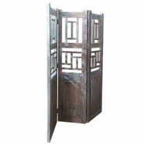 Folding screen Alexandra House Living Brown Acacia Mango wood 3 x 176 x 114 cm Traditional style