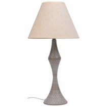 Lampe de bureau Alexandra House Living Blanc Gris Métal Tissu 220-240 V 23 x 46 x 23 cm