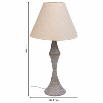 Lampe de bureau Alexandra House Living Blanc Gris Métal Tissu 220-240 V 23 x 46 x 23 cm