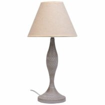 Lampe de bureau Alexandra House Living Blanc Gris Métal Tissu 220-240 V 23 x 46 x 23 cm