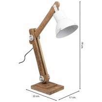 Flexo/Lampe de bureau Alexandra House Living Blanc Métal Fer Bois de manguier 22 x 79 x 17 cm