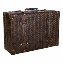 Valise décorative Alexandra House Living Marron Cuir Synthétique Bois MDF Vintage 16 x 30 x 44 cm